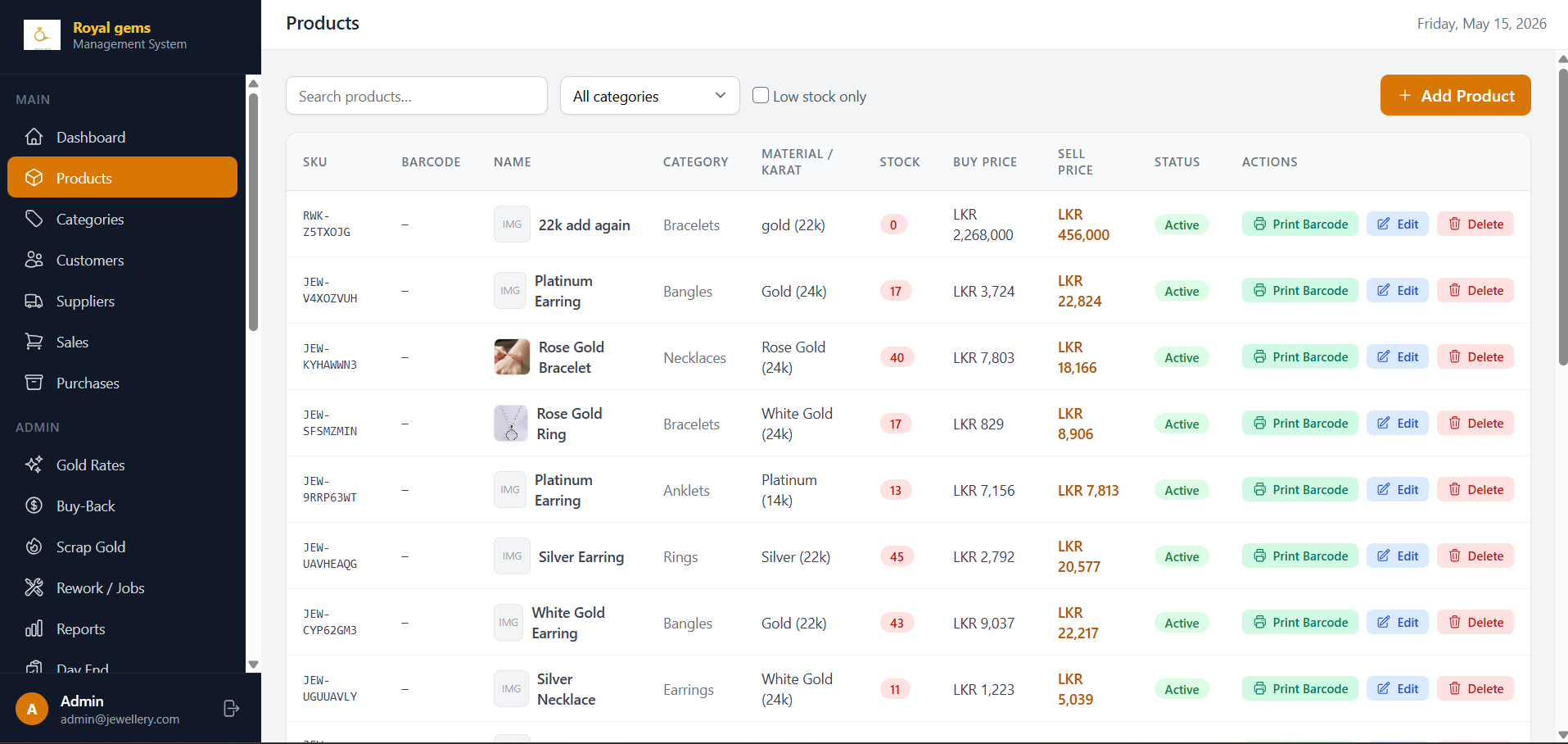 Luxury Jewelry E-Commerce Platform